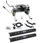 For 2011-2019 Chevrolet Silverado 2500 HD Custom Outboard Above Bed Rail Kit + 16K Fifth Wheel + Round Tube Slider + In-Bed Wiring (For 6-1/2' or Shorter Bed, Except w/OEM HD Towing Prep Package, w/o Factory Puck System Models) By Reese