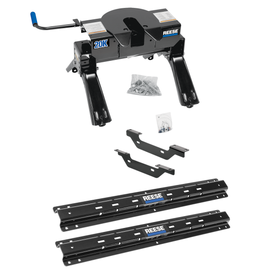 For 2011-2019 Chevrolet Silverado 2500 HD Custom Outboard Above Bed Rail Kit + 20K Fifth Wheel (For 5'8 or Shorter Bed (Sidewinder Required), Except w/OEM HD Towing Prep Package, w/o Factory Puck System Models) By Reese