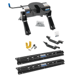 For 2011-2019 Chevrolet Silverado 3500 HD Custom Outboard Above Bed Rail Kit + 20K Fifth Wheel + King Pin Lock (For 5'8 or Shorter Bed (Sidewinder Required), Except w/OEM HD Towing Prep Package, w/o Factory Puck System Models) By Reese