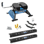 For 2011-2019 Chevrolet Silverado 2500 HD Custom Outboard Above Bed Rail Kit + Reese M5 27K Fifth Wheel + King Pin Lock (For 5'8 or Shorter Bed (Sidewinder Required), Except w/OEM HD Towing Prep Package, w/o Factory Puck System Models) By Reese