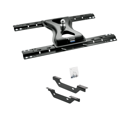 For 2011-2019 Chevrolet Silverado 3500 HD Custom Outboard Above Bed Rail Kit + 25K Reese Gooseneck Hitch (For 5'8 or Shorter Bed (Sidewinder Required), Except w/OEM HD Towing Prep Package, w/o Factory Puck System Models) By Reese