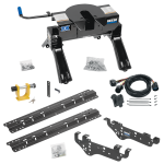 For 1999-2010 Ford F-250 Super Duty Custom Outboard Above Bed Rail Kit + 20K Fifth Wheel + In-Bed Wiring + King Pin Lock (For 5'8 or Shorter Bed (Sidewinder Required), Except Cab & Chassis, w/o Factory Puck System Models) By Reese