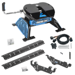 For 1999-2010 Ford F-250 Super Duty Custom Outboard Above Bed Rail Kit + Reese M5 20K Fifth Wheel + In-Bed Wiring (For 5'8 or Shorter Bed (Sidewinder Required), Except Cab & Chassis, w/o Factory Puck System Models) By Reese