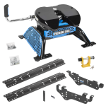 For 1999-2010 Ford F-250 Super Duty Custom Outboard Above Bed Rail Kit + Reese M5 20K Fifth Wheel + King Pin Lock (For 5'8 or Shorter Bed (Sidewinder Required), Except Cab & Chassis, w/o Factory Puck System Models) By Reese