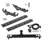 For 1999-2010 Ford F-250 Super Duty Custom Outboard Above Bed Rail Kit + 25K Pro Series Gooseneck Hitch + In-Bed Wiring (For 5'8 or Shorter Bed (Sidewinder Required), Except Cab & Chassis, w/o Factory Puck System Models) By Reese