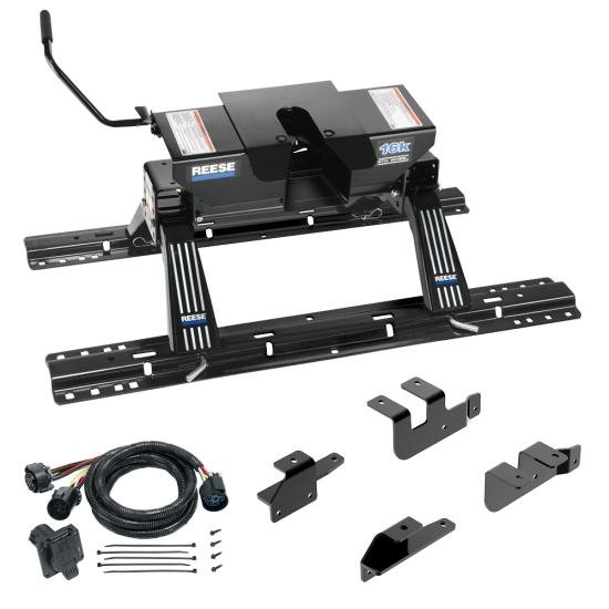 For 2014-2024 RAM 2500 Custom Outboard Above Bed Rail Kit + 16K Fifth Wheel + In-Bed Wiring (For 6-1/2' and 8 foot Bed, w/o Factory Puck System Models) By Reese