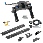 For 2014-2024 RAM 2500 Custom Outboard Above Bed Rail Kit + 20K Fifth Wheel + In-Bed Wiring + King Pin Lock (For 5'8 or Shorter Bed (Sidewinder Required), w/o Factory Puck System Models) By Reese