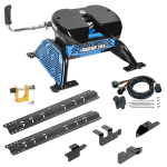 For 2014-2024 RAM 2500 Custom Outboard Above Bed Rail Kit + Reese M5 20K Fifth Wheel + In-Bed Wiring + King Pin Lock (For 6-1/2' and 8 foot Bed, w/o Factory Puck System Models) By Reese