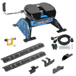 For 2014-2024 RAM 2500 Custom Outboard Above Bed Rail Kit + Reese M5 27K Fifth Wheel + In-Bed Wiring + King Pin Lock (For 5'8 or Shorter Bed (Sidewinder Required), w/o Factory Puck System Models) By Reese