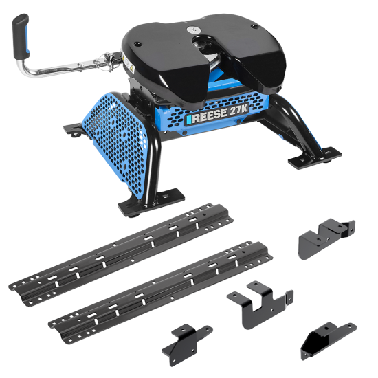 For 2014-2024 RAM 2500 Custom Outboard Above Bed Rail Kit + Reese M5 27K Fifth Wheel (For 6-1/2' and 8 foot Bed, w/o Factory Puck System Models) By Reese