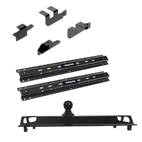 For 2014-2024 RAM 2500 Custom Outboard Above Bed Rail Kit + 25K Pro Series Gooseneck Hitch (For 5'8 or Shorter Bed (Sidewinder Required), w/o Factory Puck System Models) By Reese