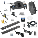 For 2003-2010 Dodge Ram 2500 Custom Outboard Above Bed Rail Kit + 20K Fifth Wheel + Square Slider + In-Bed Wiring + King Pin Lock + Base Rail Lock + 10" Lube Plate + Fifth Wheel Cover + Lube (For 6-1/2' or Shorter Bed, w/o Factory Puck System Models)