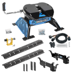 For 2011-2013 RAM 2500 Custom Outboard Above Bed Rail Kit + Reese M5 27K Fifth Wheel + In-Bed Wiring + King Pin Lock (For 5'8 or Shorter Bed (Sidewinder Required), w/o Factory Puck System Models) By Reese