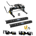 For 2020-2024 Chevrolet Silverado 1500 Custom Outboard Above Bed Rail Kit + 16K Fifth Wheel + Square Slider + King Pin Lock (For 6-1/2' or Shorter Bed, w/o Factory Puck System Models) By Reese