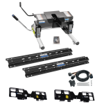 For 2019-2019 Chevrolet Silverado 1500 Custom Outboard Above Bed Rail Kit + 16K Fifth Wheel + Round Tube Slider + In-Bed Wiring (For 6-1/2' or Shorter Bed, (New Body Style), w/o Factory Puck System Models) By Reese