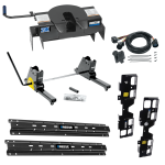 For 2019-2019 Chevrolet Silverado 1500 Custom Outboard Above Bed Rail Kit + 20K Fifth Wheel + Square Slider + In-Bed Wiring (For 6-1/2' or Shorter Bed, (New Body Style), w/o Factory Puck System Models) By Reese