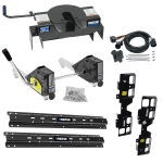 For 2019-2019 Chevrolet Silverado 1500 Custom Outboard Above Bed Rail Kit + 20K Fifth Wheel + Round Tube Slider + In-Bed Wiring (For 6-1/2' or Shorter Bed, (New Body Style), w/o Factory Puck System Models) By Reese