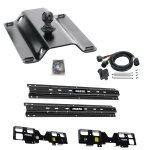 For 2020-2024 GMC Sierra 1500 Custom Outboard Above Bed Rail Kit + 25K Pro Series Gooseneck Hitch + In-Bed Wiring (For 5'8 or Shorter Bed (Sidewinder Required), w/o Factory Puck System Models) By Reese