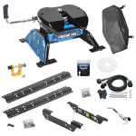 For 2011-2016 Ford F-450 Super Duty Custom Outboard Above Bed Rail Kit + Reese M5 20K Fifth Wheel + In-Bed Wiring + King Pin Lock + Base Rail Lock + 10" Lube Plate + Fifth Wheel Cover + Lube (For 5'8 or Shorter Bed (Sidewinder Required), Except Cab &