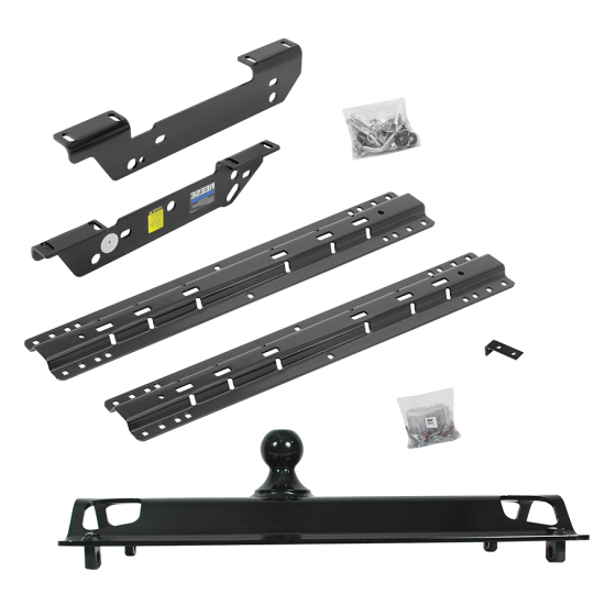 For 2011-2016 Ford F-450 Super Duty Custom Outboard Above Bed Rail Kit + 25K Pro Series Gooseneck Hitch (For 5'8 or Shorter Bed (Sidewinder Required), Except Cab & Chassis, w/o Factory Puck System Models) By Reese