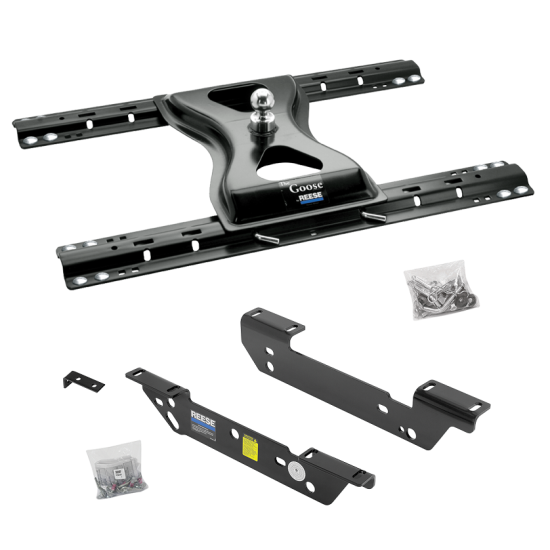 For 2011-2016 Ford F-450 Super Duty Custom Outboard Above Bed Rail Kit + 25K Reese Gooseneck Hitch (For 5'8 or Shorter Bed (Sidewinder Required), Except Cab & Chassis, w/o Factory Puck System Models) By Reese