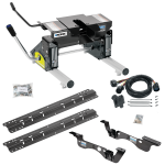 For 2017-2022 Ford F-450 Super Duty Custom Outboard Above Bed Rail Kit + 16K Fifth Wheel + Round Tube Slider + In-Bed Wiring (For 6-1/2' or Shorter Bed, Except Cab & Chassis, w/o Factory Puck System Models) By Reese