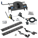 For 2017-2022 Ford F-450 Super Duty Custom Outboard Above Bed Rail Kit + 20K Fifth Wheel + Square Slider + In-Bed Wiring (For 6-1/2' or Shorter Bed, Except Cab & Chassis, w/o Factory Puck System Models) By Reese