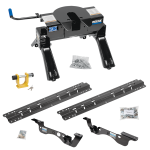 For 2017-2022 Ford F-450 Super Duty Custom Outboard Above Bed Rail Kit + 20K Fifth Wheel + King Pin Lock (For 5'8 or Shorter Bed (Sidewinder Required), Except Cab & Chassis, w/o Factory Puck System Models) By Reese