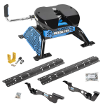 For 2017-2022 Ford F-450 Super Duty Custom Outboard Above Bed Rail Kit + Reese M5 20K Fifth Wheel + King Pin Lock (For 6-1/2' and 8 foot Bed, Except Cab & Chassis, w/o Factory Puck System Models) By Reese