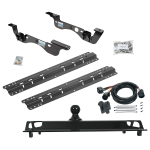 For 2017-2022 Ford F-450 Super Duty Custom Outboard Above Bed Rail Kit + 25K Pro Series Gooseneck Hitch + In-Bed Wiring (For 5'8 or Shorter Bed (Sidewinder Required), Except Cab & Chassis, w/o Factory Puck System Models) By Reese