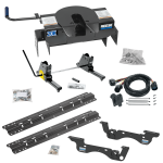 For 2023-2024 Ford F-350 Super Duty Custom Outboard Above Bed Rail Kit + 20K Fifth Wheel + Square Slider + In-Bed Wiring (For 6-1/2' or Shorter Bed, Except Cab & Chassis, w/o Factory Puck System Models) By Reese