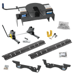 For 2023-2024 Ford F-350 Super Duty Custom Outboard Above Bed Rail Kit + 20K Fifth Wheel + Square Slider + King Pin Lock (For 6-1/2' or Shorter Bed, Except Cab & Chassis, w/o Factory Puck System Models) By Reese