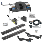 For 2023-2024 Ford F-350 Super Duty Custom Outboard Above Bed Rail Kit + 20K Fifth Wheel + Round Tube Slider + In-Bed Wiring (For 6-1/2' or Shorter Bed, Except Cab & Chassis, w/o Factory Puck System Models) By Reese