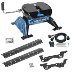 For 2023-2024 Ford F-350 Super Duty Custom Outboard Above Bed Rail Kit + Reese M5 27K Fifth Wheel + In-Bed Wiring (For 5'8 or Shorter Bed (Sidewinder Required), Except Cab & Chassis, w/o Factory Puck System Models) By Reese