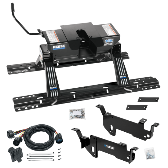 For 2013-2019 RAM 3500 Custom Outboard Above Bed Rail Kit + 16K Fifth Wheel + In-Bed Wiring (For 5'8 or Shorter Bed (Sidewinder Required), Except w/RamBox Cargo Management System or Models w/Air Suspension, w/o Factory Puck System Models) By Reese