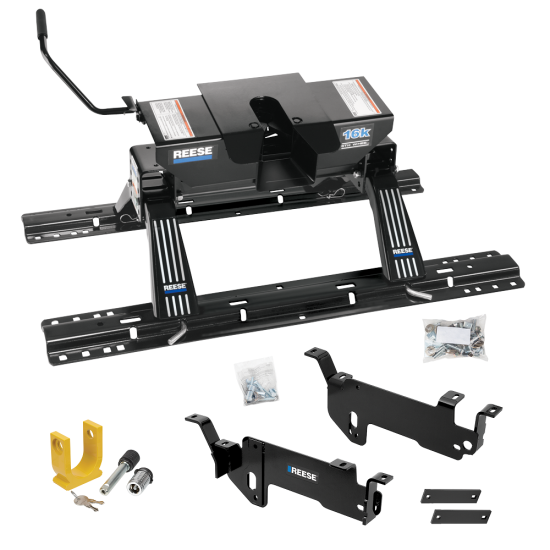 For 2013-2019 RAM 3500 Custom Outboard Above Bed Rail Kit + 16K Fifth Wheel + King Pin Lock (For 5'8 or Shorter Bed (Sidewinder Required), Except w/RamBox Cargo Management System or Models w/Air Suspension, w/o Factory Puck System Models) By Reese