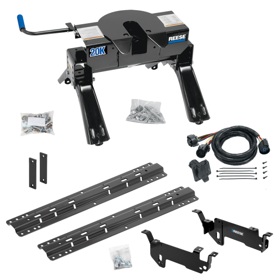 For 2013-2019 RAM 3500 Custom Outboard Above Bed Rail Kit + 20K Fifth Wheel + In-Bed Wiring (For 5'8 or Shorter Bed (Sidewinder Required), Except w/RamBox Cargo Management System or Models w/Air Suspension, w/o Factory Puck System Models) By Reese