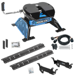 For 2013-2019 RAM 3500 Custom Outboard Above Bed Rail Kit + Reese M5 27K Fifth Wheel + In-Bed Wiring (For 6-1/2' and 8 foot Bed, Except w/RamBox Cargo Management System or Models w/Air Suspension, w/o Factory Puck System Models) By Reese