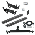 For 2013-2019 RAM 3500 Custom Outboard Above Bed Rail Kit + 25K Pro Series Gooseneck Hitch + In-Bed Wiring (For 5'8 or Shorter Bed (Sidewinder Required), Except w/RamBox Cargo Management System or Models w/Air Suspension, w/o Factory Puck System Models) B