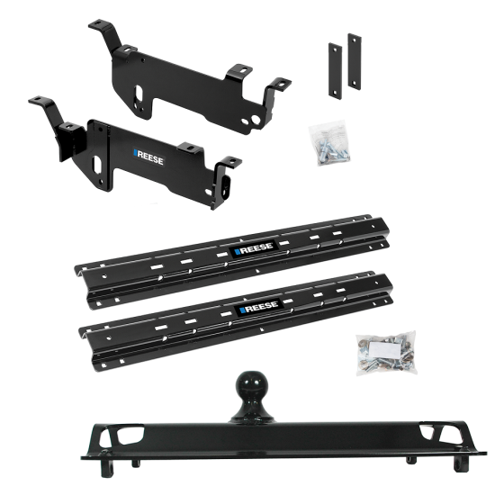 For 2013-2019 RAM 3500 Custom Outboard Above Bed Rail Kit + 25K Pro Series Gooseneck Hitch (For 5'8 or Shorter Bed (Sidewinder Required), Except w/RamBox Cargo Management System or Models w/Air Suspension, w/o Factory Puck System Models) By Reese