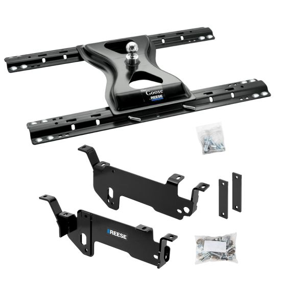 For 2013-2019 RAM 3500 Custom Outboard Above Bed Rail Kit + 25K Reese Gooseneck Hitch (For 5'8 or Shorter Bed (Sidewinder Required), Except w/RamBox Cargo Management System or Models w/Air Suspension, w/o Factory Puck System Models) By Reese