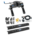 For 2020-2024 GMC Sierra 3500 HD Custom Outboard Above Bed Rail Kit + 20K Fifth Wheel + In-Bed Wiring + King Pin Lock (For 6-1/2' and 8 foot Bed, w/o Factory Puck System Models) By Reese