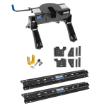 For 2020-2024 GMC Sierra 3500 HD Custom Outboard Above Bed Rail Kit + 20K Fifth Wheel + King Pin Lock (For 5'8 or Shorter Bed (Sidewinder Required), w/o Factory Puck System Models) By Reese