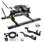 For 2015-2023 Ford F-150 Custom Outboard Above Bed Rail Kit + 16K Fifth Wheel + Square Slider + In-Bed Wiring (For 6-1/2' or Shorter Bed, Except Raptor or with Ride Height Sensors, w/o Factory Puck System Models) By Reese