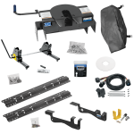 For 2015-2023 Ford F-150 Custom Outboard Above Bed Rail Kit + 20K Fifth Wheel + Square Slider + In-Bed Wiring + King Pin Lock + Base Rail Lock + 10" Lube Plate + Fifth Wheel Cover + Lube (For 6-1/2' or Shorter Bed, Except Raptor or with Ride Height S