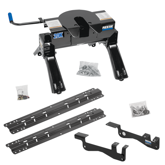 For 2015-2023 Ford F-150 Custom Outboard Above Bed Rail Kit + 20K Fifth Wheel (For 5'8 or Shorter Bed (Sidewinder Required), Except Raptor or with Ride Height Sensors, w/o Factory Puck System Models) By Reese