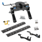 For 2015-2023 Ford F-150 Custom Outboard Above Bed Rail Kit + 20K Fifth Wheel + King Pin Lock (For 5'8 or Shorter Bed (Sidewinder Required), Except Raptor or with Ride Height Sensors, w/o Factory Puck System Models) By Reese