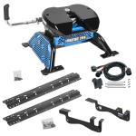 For 2015-2023 Ford F-150 Custom Outboard Above Bed Rail Kit + Reese M5 20K Fifth Wheel + In-Bed Wiring (For 6-1/2' and 8 foot Bed, Except Raptor or with Ride Height Sensors, w/o Factory Puck System Models) By Reese