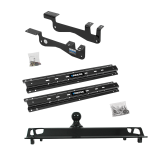 For 2015-2023 Ford F-150 Custom Outboard Above Bed Rail Kit + 25K Pro Series Gooseneck Hitch (For 6-1/2' and 8 foot Bed, Except Raptor or with Ride Height Sensors, w/o Factory Puck System Models) By Reese