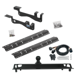 For 2015-2023 Ford F-150 Custom Outboard Above Bed Rail Kit + 25K Pro Series Gooseneck Hitch + In-Bed Wiring (For 6-1/2' and 8 foot Bed, Except Raptor or with Ride Height Sensors, w/o Factory Puck System Models) By Reese